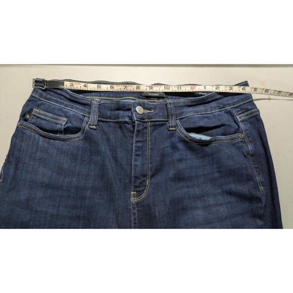 Judy Blue High-Rise Raw Hem Tall Flare Stretch Jeans Blue Denim Dark Wash 15/32 - Picture 3 of 10